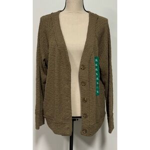 Two By Vince Camuto V-Neck Cardigan Sweater Green Size XL